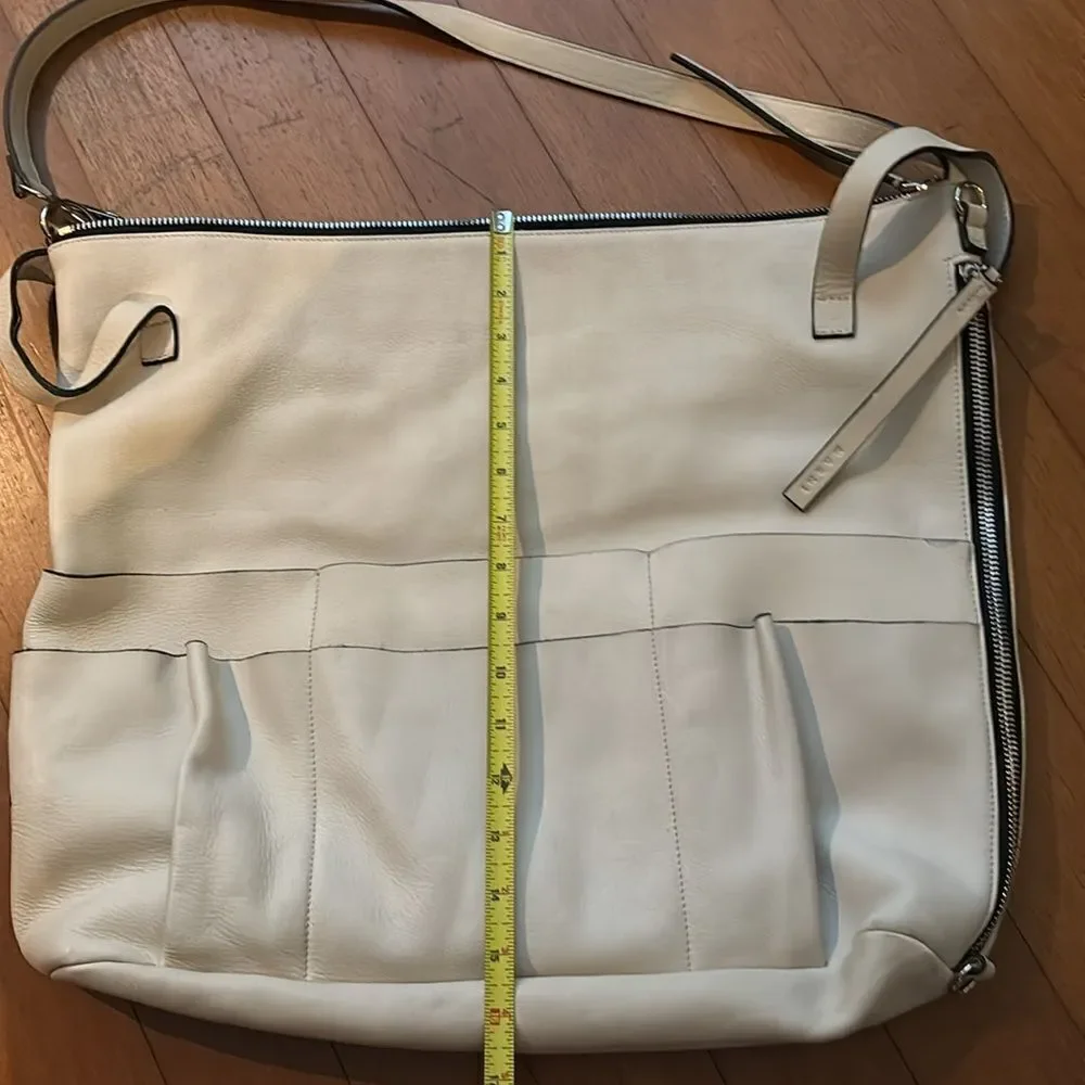 Marni Super Oversized Lambskin Hobo Bag in Off White